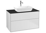Villeroy und Boch Finion Waschtischunterschrank F76200MT 100x60,3cm, Abdeckplatte black matt, White matt lacquer