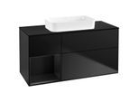 Villeroy und Boch Finion Waschtischunterschrank G702PDPD 120x60,3x50,1cm, Regal rechts Black matt lacquer, Black matt lacquer