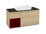 Villeroy und Boch Finion Waschtischunterschrank F702HBPC 120x60,3x50,1cm, Regal links Peony, Oak Veneer