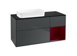 Villeroy und Boch Finion Waschtischunterschrank G692HBHG 120x60,3x50,1cm, Regal rechts Peony, Midnight Blue Matt Lacquer