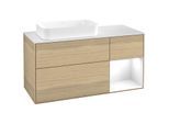 Villeroy und Boch Finion Waschtischunterschrank G691GFPC 120x60,3x50,1cm, Regal rechts Glossy white lacquer, Oak Veneer