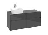 Villeroy und Boch Collaro Waschtischunterschrank C04200FP 120 x 54,8 x 50 cm, Waschtisch links, Glossy Grey