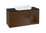 Villeroy und Boch Finion Waschtischunterschrank G712GNGN 120x60,3x50,1cm, Regal rechts Walnut veneer, Walnut veneer