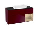 Villeroy und Boch Finion Waschtischunterschrank G712PCHB 120x60,3x50,1cm, Regal rechts Oak Veneer, Peony Matt