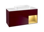 Villeroy und Boch Finion Waschtischunterschrank G711HFHB 120x60,3x50,1cm, Regal rechts Gold matt, Peony Matt