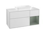 Villeroy und Boch Finion Waschtischunterschrank G711GMMT 120x60,3x50,1cm, Regal rechts Olive Matt Lacquer, White matt lacquer