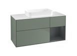 Villeroy und Boch Finion Waschtischunterschrank G711HGGM 120x60,3x50,1cm, Regal rechts Midnight Blue Matt Lacquer, Olive Matt Lacquer