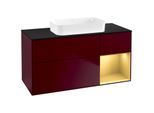 Villeroy und Boch Finion Waschtischunterschrank F712HFHB 120x60,3x50,1cm, Regal rechts Gold matt, Peony Matt