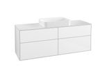 Villeroy und Boch Finion Waschtischunterschrank G73100GF 160x60,3x50,1cm, Glass White Matt, Glossy white lacquer