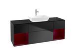 Villeroy und Boch Finion Waschtischunterschrank F862HBPD 160cm, Abdeckplatte black matt, Regale Peony matt lacquer, Black matt lacquer