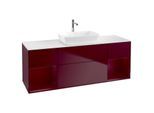 Villeroy und Boch Finion Waschtischunterschrank G861HBHB 160cm, Abdeckplatte white matt, Emotion, Regale Peony matt lacquer, Peony Matt