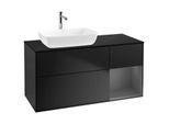 Villeroy und Boch Finion Waschtischunterschrank G812GKPD 120cm, Abdeckplatte black matt, Emotion, Regale Anthracite matt lacquer, Black matt lacquer