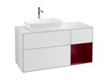 Villeroy und Boch Finion Waschtischunterschrank F811HBMT 120cm, Abdeckplatte white matt, Regale Peony matt lacquer, White matt lacquer