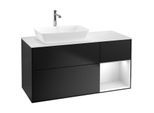 Villeroy und Boch Finion Waschtischunterschrank F811MTPD 120cm, Abdeckplatte white matt, Regale White matt lacquer, Black matt lacquer