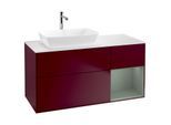 Villeroy und Boch Finion Waschtischunterschrank G811GMHB 120cm, Abdeckplatte white matt, Emotion, Regale Olive matt lacquer, Peony Matt
