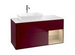 Villeroy und Boch Finion Waschtischunterschrank G811PCHB 120cm, Abdeckplatte white matt, Emotion, Regale Oak Veneer, Peony Matt