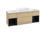 Villeroy und Boch Finion Waschtischunterschrank G741PDPC 160x60,3x50,1cm, Regale Black matt lacquer, Oak Veneer