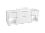 Villeroy und Boch Finion Waschtischunterschrank F741GFGF 160x60,3x50,1cm, Regale Glossy white lacquer, Glossy white lacquer