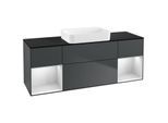 Villeroy und Boch Finion Waschtischunterschrank G742MTHG 160x60,3x50,1cm, Regale White matt lacquer, Midnight Blue Matt Lacquer