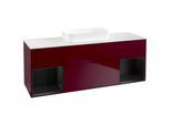 Villeroy und Boch Finion Waschtischunterschrank F741PDHB 160x60,3x50,1cm, Regale Black matt lacquer, Peony Matt