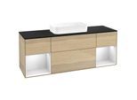 Villeroy und Boch Finion Waschtischunterschrank F742MTPC 160x60,3x50,1cm, Regale White matt lacquer, Oak Veneer