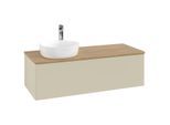 Villeroy und Boch Antao Waschtisch-Unterschrank K33051HJ 120x36x50cm, Hahnloch, Waschbeckenplattenfarbe honey oak, silk grey matt lacquer