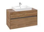 Villeroy und Boch Collaro Waschtischunterschrank C01900RH 100x54,8x50cm, Waschtisch mittig, Kansas Oak