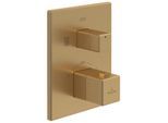 Villeroy und Boch Mettlach Fertigmontageset TVS12600300076 Unterputz-Thermostat mit Zweiwege-Mengenregulierung, brushed gold