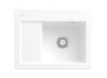 Villeroy und Boch Subway 45 Compact Einbauspüle 331301R1 rechts, mit Ablaufgarnitur, 650 x 510 mm, Handbetätigung, weiß alpin CeramicPlus