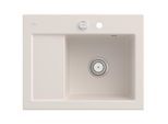 Villeroy und Boch Subway 45 Compact Spüle 331302KR rechts, mit Ablaufgarnitur, Excenterbetätigung, 650 x 510 mm, crema CeramicPlus