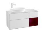 Villeroy und Boch Finion Waschtischunterschrank G931HBMT 120cm, Abdeckplatte white matt, Emotion, Regale Peony matt lacquer, White matt lacquer