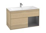Villeroy und Boch Finion Waschtischunterschrank F040GKPC 99,6x59,1x49,8cm, Regal rechts Anthracite matt, Oak Veneer