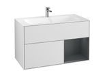 Villeroy und Boch Finion Waschtischunterschrank F040HGMT 99,6x59,1x49,8cm, Regal rechts Midnight Blue Matt Lacquer, White matt lacquer