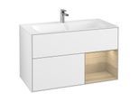 Villeroy und Boch Finion Waschtischunterschrank F040PCGF 99,6x59,1x49,8cm, Regal rechts Oak Veneer, Glossy white lacquer