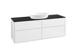Villeroy und Boch Finion Waschtischunterschrank FA9200GF 160x60,3cm, Abdeckplatte black matt, Glossy white lacquer