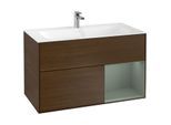 Villeroy und Boch Finion Waschtischunterschrank G040GMGN 99,6x59,1cm, Emotion, Regal rechts Olive Matt Lacquer, Walnut veneer