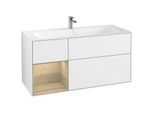 Villeroy und Boch Finion Waschtischunterschrank F060PCGF 119,6x59,1cm, Regal links Oak Veneer, Glossy white lacquer