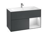 Villeroy und Boch Finion Waschtischunterschrank G040MTHG 99,6x59,1cm, Emotion, Regal rechts White matt lacquer, Midnight Blue Matt Lacquer