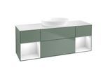 Villeroy und Boch Finion Waschtischunterschrank FD01GFGM 120cm, Abdeckplatte white matt, Regale Glossy white lacquer, Olive Matt Lacquer