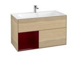 Villeroy und Boch Finion Waschtischunterschrank G030HBPC 99,6x59,1cm, Wandbeleuchtung, Regal links Peony, Oak Veneer