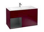 Villeroy und Boch Finion Waschtischunterschrank G030HGHB 99,6x59,1cm, Wandbeleuchtung, Regal links Midnight Blue Matt Lacquer, Peony Matt