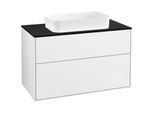 Villeroy und Boch Finion Waschtischunterschrank G64200GF 100x60,3x50,1mm, Wandbeleuchtung, Glass Black Matt, Glossy white lacquer