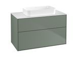 Villeroy und Boch Finion Waschtischunterschrank F64100GM 100x60,3x50,1mm, Glass White Matt, Olive Matt Lacquer
