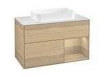Villeroy und Boch Finion Waschtischunterschrank F661PCPC 100x60,3x50,1cm, Regal rechts Oak Veneer, Oak Veneer