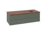 Villeroy und Boch Antao Waschtisch-Unterschrank K23012HL 120x36x50cm, Waschbeckenplattenfarbe warm walnut, leaf green matt lacquer