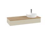 Villeroy und Boch Antao Waschtisch-Unterschrank K12051HJ 120x19x50cm, Hahnloch, Waschbeckenplattenfarbe honey oak, silk grey matt lacquer