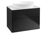 Villeroy und Boch Finion Waschtischunterschrank F99100PD 80x60,3cm, Abdeckplatte white matt, Black matt lacquer