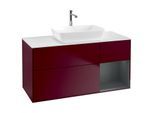 Villeroy und Boch Finion Waschtischunterschrank G831HGHB 120cm, Abdeckplatte white matt, Emotion, Regale Midnight matt lacquer, Peony Matt