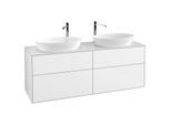 Villeroy und Boch Finion Waschtischunterschrank F96100GF 160x60,3cm, Abdeckplatte white matt, Glossy white lacquer
