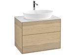 Villeroy und Boch Finion Waschtischunterschrank G75100PC 80x60,3cm, Emotion, Abdeckplatte white matt, Oak Veneer